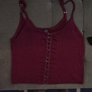 Burgandy like crop top